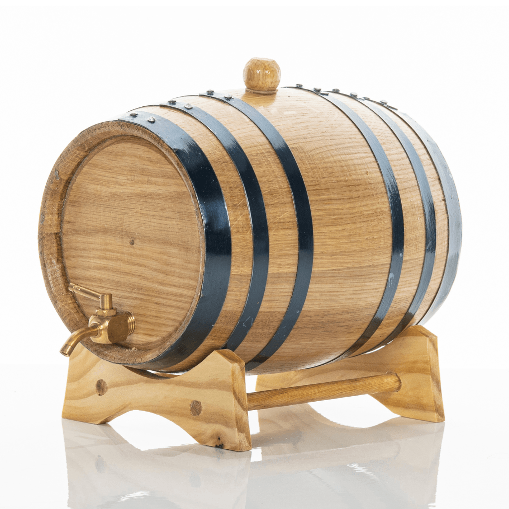 2L American Oak Barrel with Metal Spigot – Perfect for Aging Wine,Port, Whiskey, and Spirits