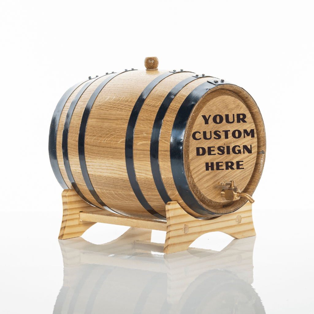 Custom Engraved Oak Barrel +Free Shipping