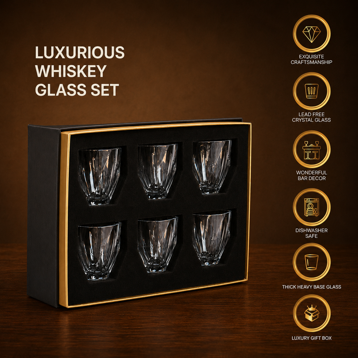 Lady Elliot Whiskey Glasses Set of Six