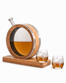 Premium Glass Head American Oak Barrel – 800 mL with  Two-Glass Set. PRE-ORDER