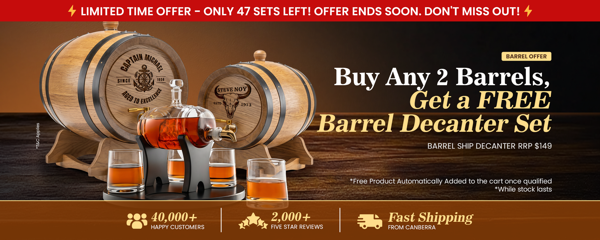Whiskey, Wine & Oak Barrels Crafted for Tradition
