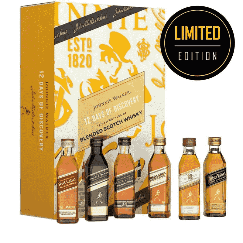 Limited Edition Johnnie Walker Blended Scotch Whisky 12 Days of Discovery 12 x 50ml